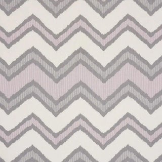Sample - Schumacher Chevron Ikat Fabric in Lilac For Sale