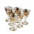 1960s Set of 6 24k Gold Encrusted Crystal Cordial Shot Stem Barware Set For Sale - Image 11 of 13
