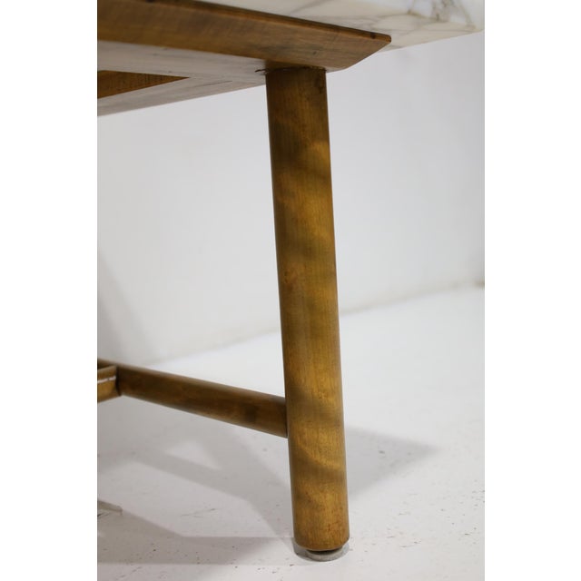 White t.h. Robsjohn Gibbings for Widdicomb Mid Century Marble Cocktail Table For Sale - Image 8 of 10