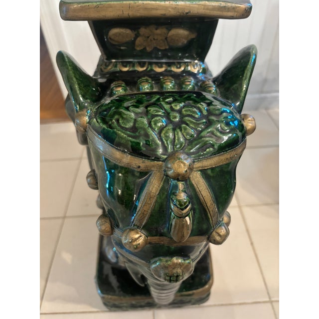 Glazed Terra Cotta Elephant Garden Seats--a Pair For Sale In Philadelphia - Image 6 of 12