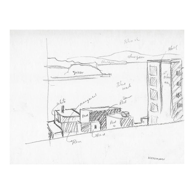 1970s Robert Herrmann Seattle Drawing For Sale