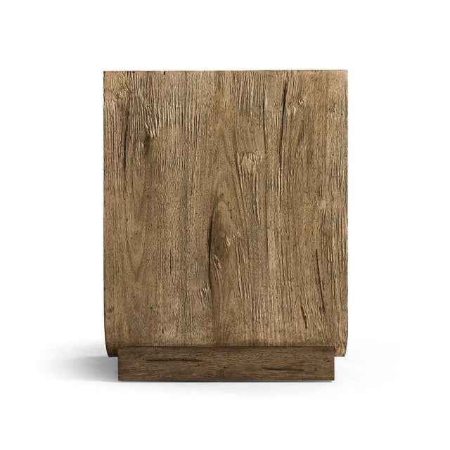 Rustic Modern Wood Nightstand with Marble Top For Sale - Image 4 of 9