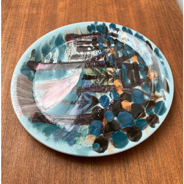 Vintage German Handpainted Wall Plate, 1970s For Sale - Image 10 of 17