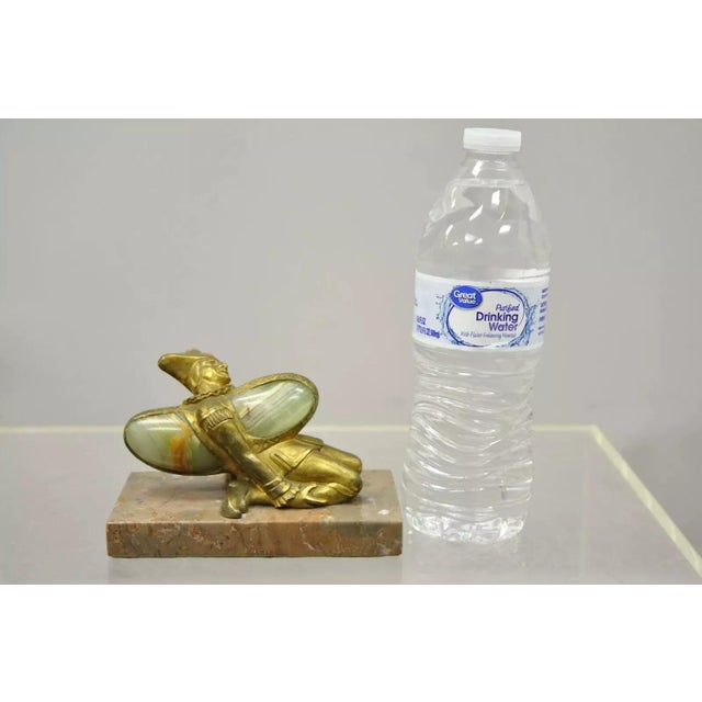 "In a Pickle" Antique Bronze Trinculo Jester Paperweight Onyx Malachite For Sale - Image 10 of 12