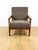 Vintage Wooden Armchair in Chocolate Brown Boucle Lamb from Z. Baczyk For Sale - Image 6 of 12