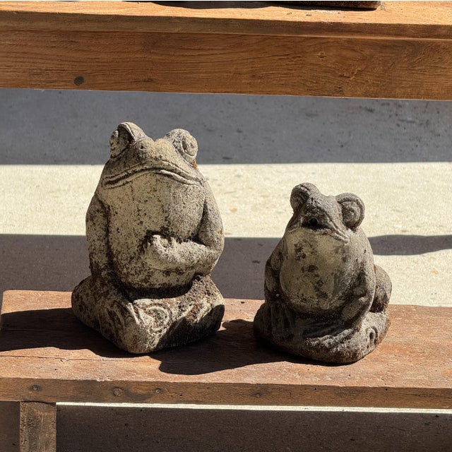 Small Balinese limestone frog sculpture. Authentic local sculpture, found in Bali in a large outdoor garden. Surface...