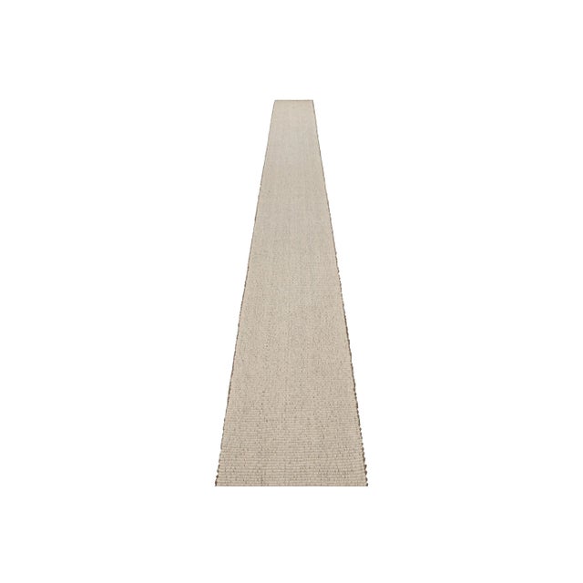 Rug & Kilim Rug & Kilim’s Extra-Long Kilim Runner Rug in Beige-Brown Textural Stripes For Sale - Image 4 of 7