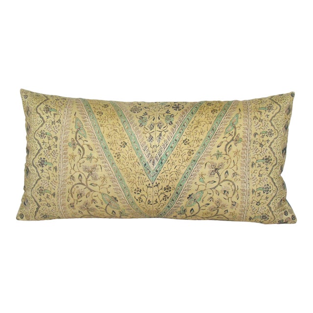 Hand Drawn Javanese Floral Batik Silk Bolster Pillow Cover Chairish