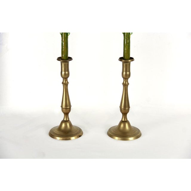 1950s Vintage Brass Candleholders, 1950s, Set of 2 For Sale - Image 5 of 9