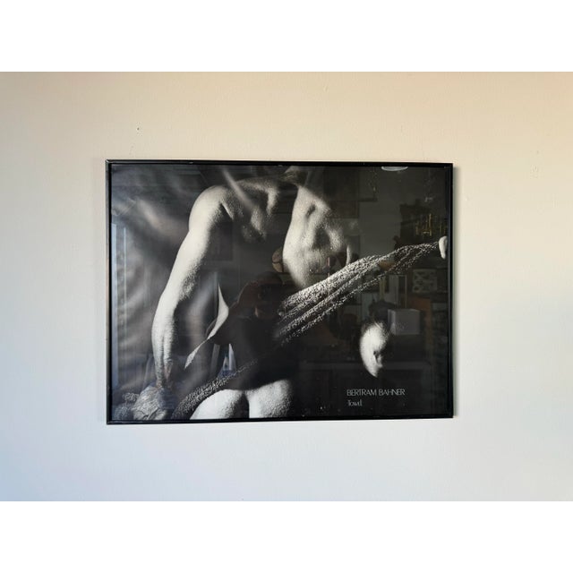 1980's Vintage Bertram Bahner " Towel " Black and White Poster Print For Sale - Image 12 of 12