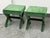 Hollywood Regency Hollywood Regency Style Green Velvet X-Base Ottoman Stools, Pair For Sale - Image 3 of 12