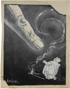 Gabriele Galantara, The Punishment, Mixed Media Drawing, 1909