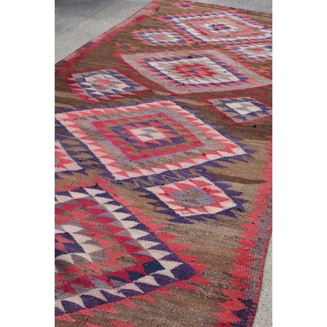 Vintage Tribal Pink Kilim Rug, 5 x 10.7 For Sale In Milwaukee - Image 6 of 11