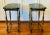 A pair of Italian Portoro marble top side tables with ornate gilded metal base that they could be used as lamp tables ,...