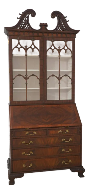 Maitland-Smith Mahogany Chippendale Style Secretary Desk