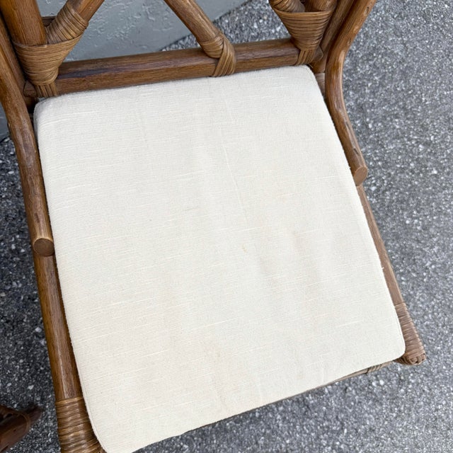 Boho Chic Chippendale Style Rattan Dining Chairs - Set of 4 For Sale - Image 11 of 12