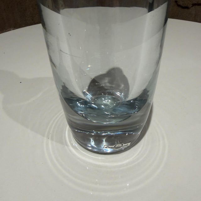 Strombergshyttan Strombergshyttan Swedish Ice Blue Crystal Decanter Vessel Scandinavian Modern For Sale - Image 4 of 10
