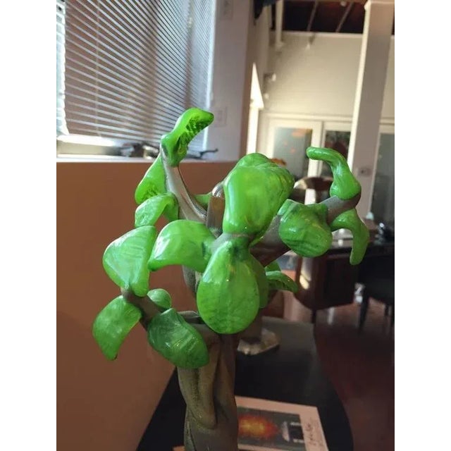 Green Handblown Glass Tree Head "Summer" Sculpture For Sale - Image 8 of 10
