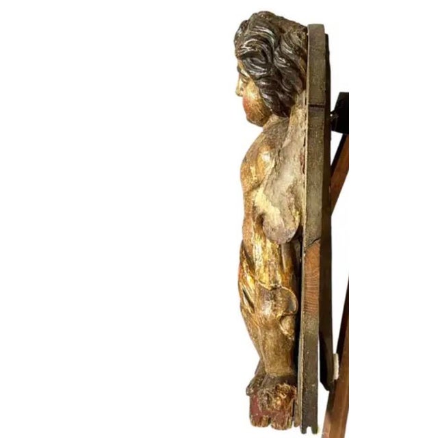 Italian Baroque Putti Sculptures, Hand-Carved Wood, 18th Century For Sale - Image 10 of 13