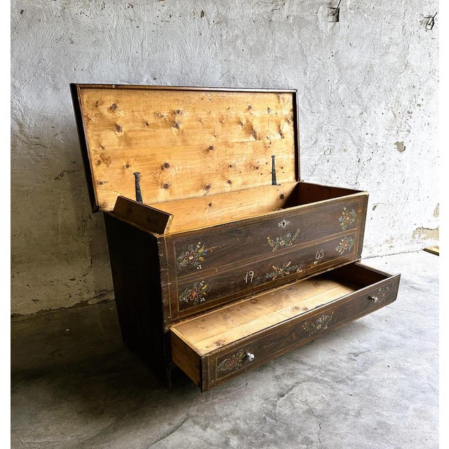 Antique French Wedding Chest, 1903 For Sale - Image 6 of 15