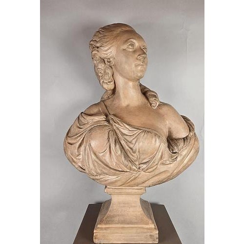 19th Century Terracotta Bust of Madame du Barry For Sale - Image 9 of 9