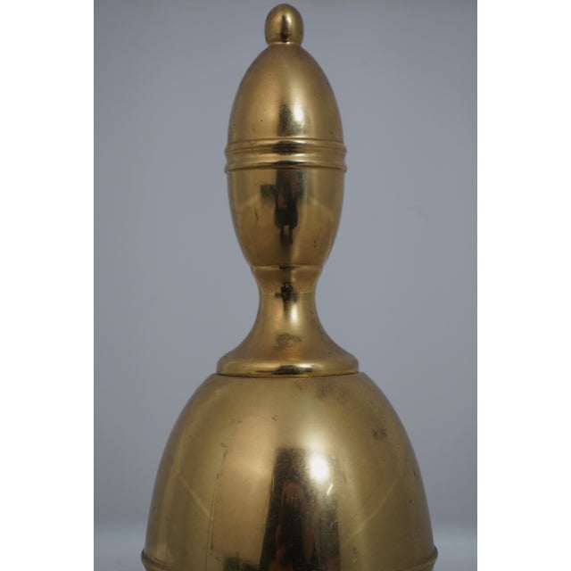 Pair Virginia Metalcrafters Colonial Style Brass Fireplace Andirons For Sale - Image 10 of 13