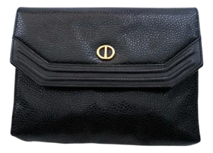Christian Dior Black Caviar Leather Envelope Clutch, 1990s