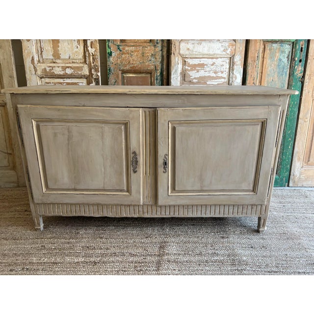 French Two Door Painted Sideboard Buffet - Early 20th C For Sale In Austin - Image 6 of 6