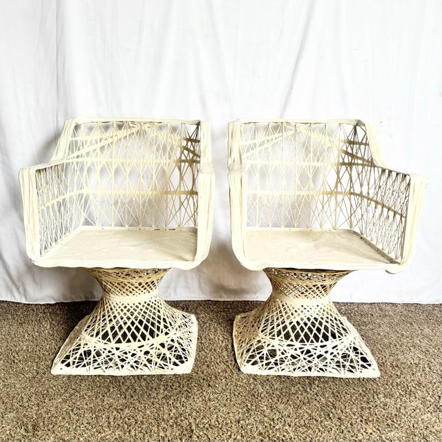 Mid-Century Modern Mid Century Modern Spun Fiberglass Swivel Dining Arm Chairs - Set of 4 For Sale - Image 3 of 6