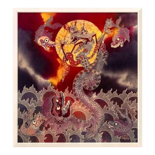Wiji Hartono Kabul Flaming Dragon Batik Painting For Sale