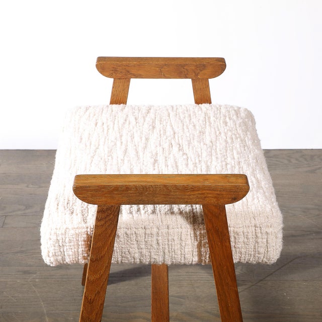 1970s Mid-Century Modernist Oak Stool by Guillerme Et Chambron Edition Votre Maison For Sale - Image 5 of 14