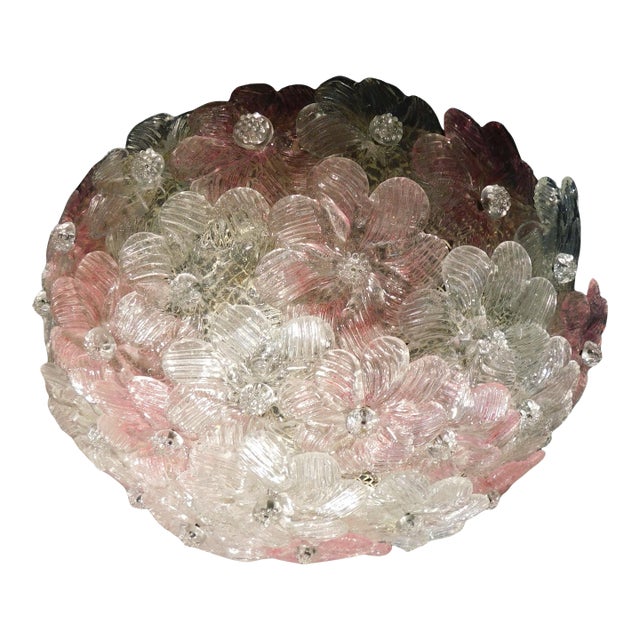 1960s Millefiori Flush Mount by Barovier E Toso For Sale