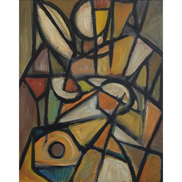 Postwar European Artist, The Vanguard Series Nr. XXII Abstract Composition, 1950s-1970s, Oil on Board, Framed, in None...