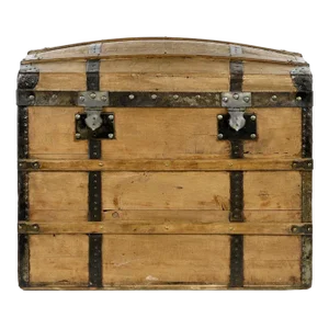 Wooden Transport Trunk with Steel Reinforcements