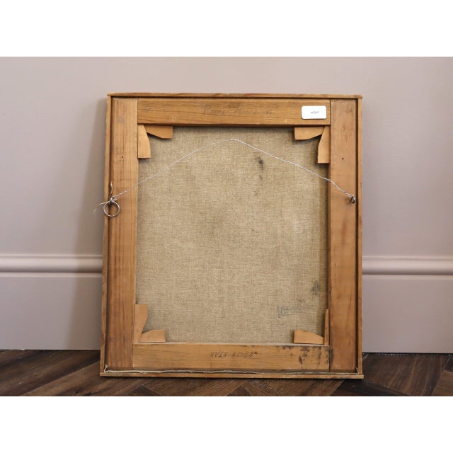 1948 Mid-Century Modern 'Waiting by the Window' Vintage Original Semi-Abstract Portrait Oil Painting by Swedish Artist Rune Janson (1918-2004), Framed For Sale - Image 11 of 11