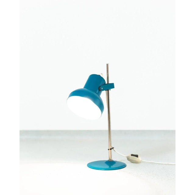 Mid-Century Modern Blue Table Lamp from Elektrofém, 1970s For Sale - Image 3 of 4