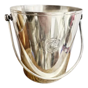 Antique Christofle Silver Ice Bucket From French Line Ocean Liner S. S. Ile De France