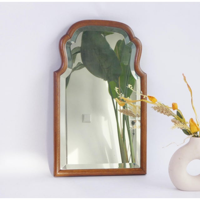 Antique Dutch Oak Scalloped Beveled Mirror, 1890s For Sale - Image 10 of 10