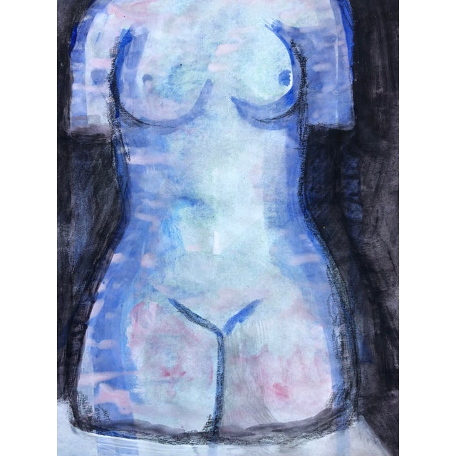 Contemporary “Torso on Plinth” Original Painting on Paper by CL Auker For Sale - Image 3 of 4