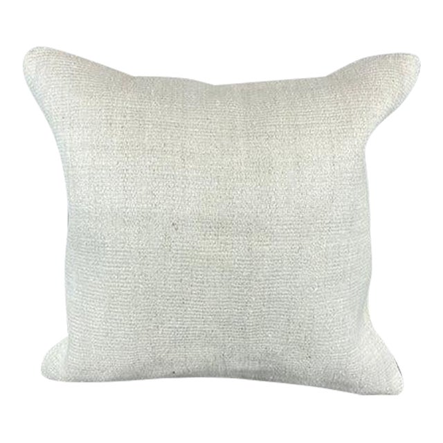 20 x 20 Hemp Pillow Turkish Cushion Natural Grayish White Pillow Cushion Cover For Sale