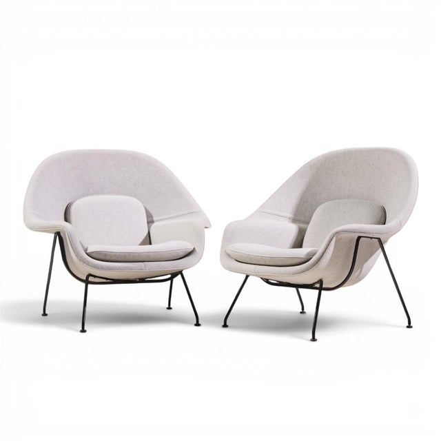 Mid-Century Modern Eero Saarinen for Knoll Mid Century Womb Chairs - Pair For Sale - Image 3 of 13