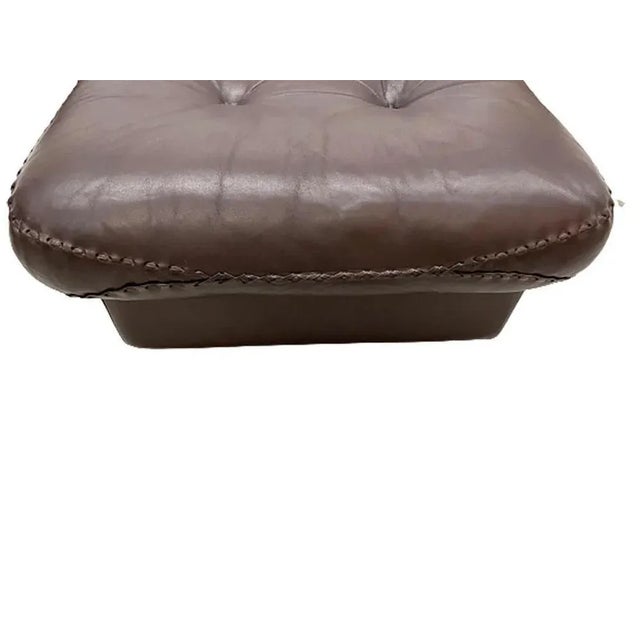 Set of Ds-101 2-Seater Sofa and Ottoman in Brown Leather from de Sede, 1970s For Sale - Image 3 of 9