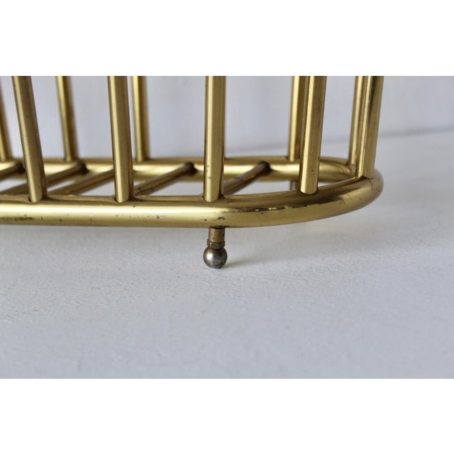 Gumps San Francisco Style Brass Magazine Rack Vintage For Sale In Miami - Image 6 of 13