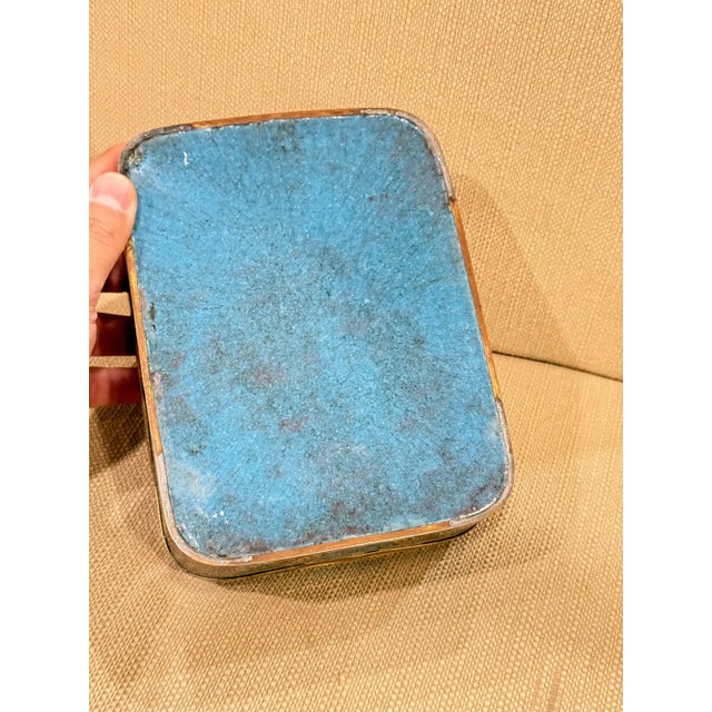 Rare Large Japanese Cloisonne Enamel Theatrical Mythical Mask Box Meiji For Sale - Image 10 of 13