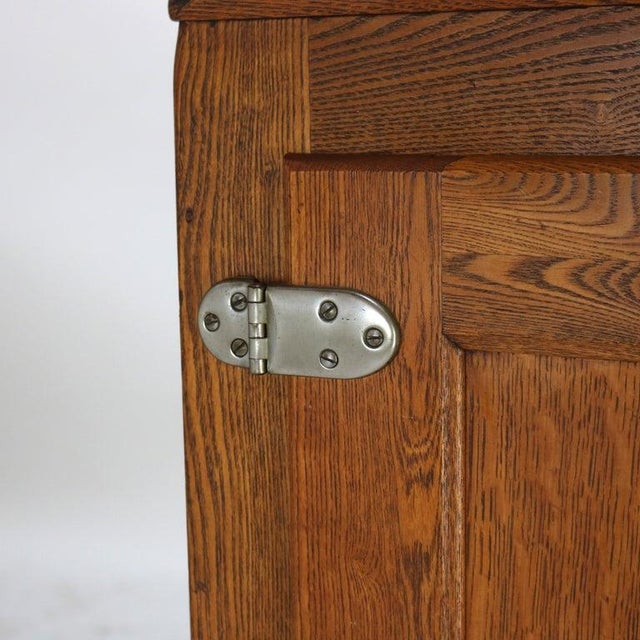 1920s Antique Grand Rapids Refrigerator Co. Oak Three-Door Leonard Icebox Circa 1920 For Sale - Image 5 of 14