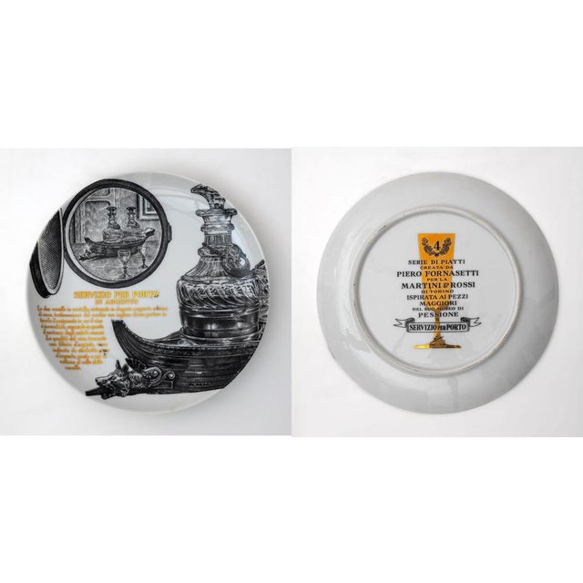 1960s Decorative Porcelain Plates by P. Fornasetti for Martini & Rossi, 1960s, Set of 12 For Sale - Image 5 of 14