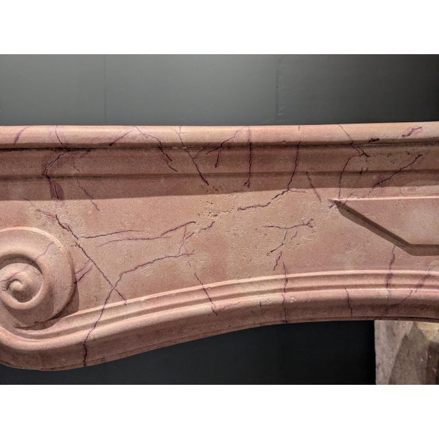 Stone Antique French Mantelpiece in Hard Limestone, 1680 For Sale - Image 7 of 8
