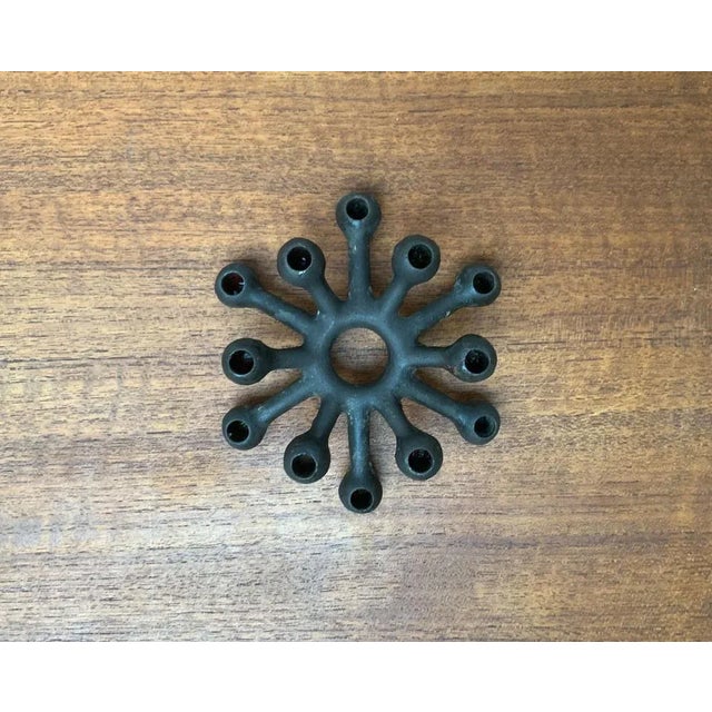 Mid-Century Danish Brutalist Cast Iron Candleholder by Jens H. Quistgaard For Sale - Image 6 of 16