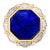 Lapis Lazuli Cocktail Ring With Diamonds Size 6.5 in 14k Yellow Gold For Sale