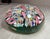 Vintage Hand Blown Italian Murano Art Studio Glass Millefiori Paperweight Ribbon For Sale - Image 4 of 13